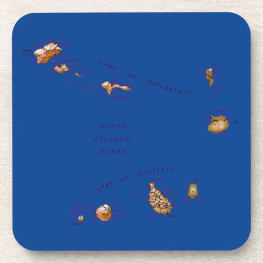 Cape Verde Map Untersetzer (Vorderseite)