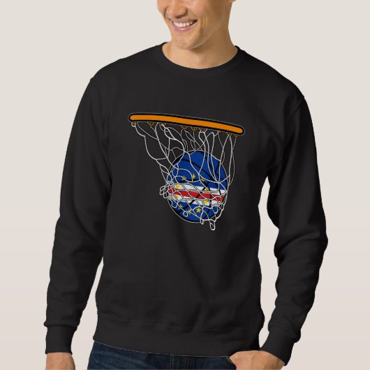 Cape Verde Sport Basketball Basket Ball Proud Flag Sweatshirt (Vorderseite)