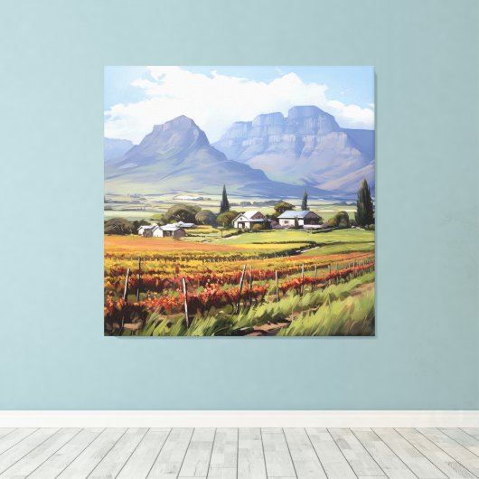 Cape Winelands Boland Landscape Südafrika Szene Leinwanddruck (Insitu (Holzboden))