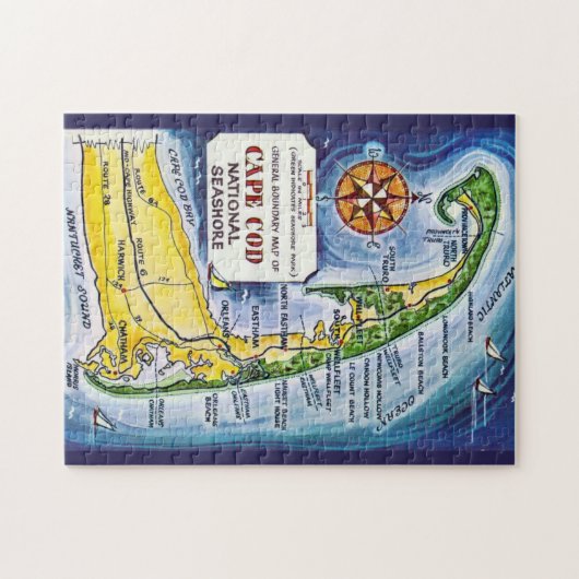 CapeCod Vintage 11x14 Map Puzzle (Horizontal)