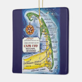 CapeCod Vintage Karte Keramikornament (Links)
