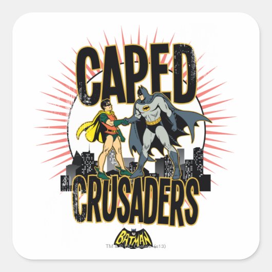 Caped Crusaders Graphic Quadratischer Aufkleber (Vorderseite)