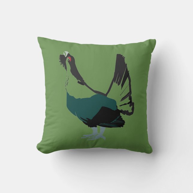 Capercaillie Vogel Art Cushion Kissen (Vorderseite)