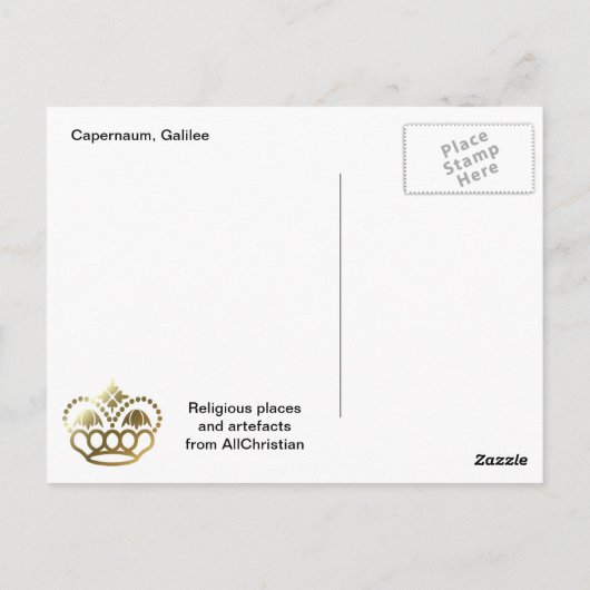 Capernaum, Galiläa, Early Synagoge Postkarte (Rückseite)