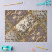 Capetian Elegant Quilt 15 Altes Vintages Französis Seidenpapier (Basteln)