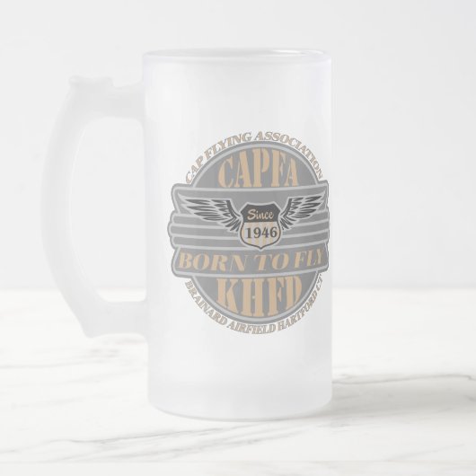 CAPFA-Tasse Mattglas Bierglas (Links)