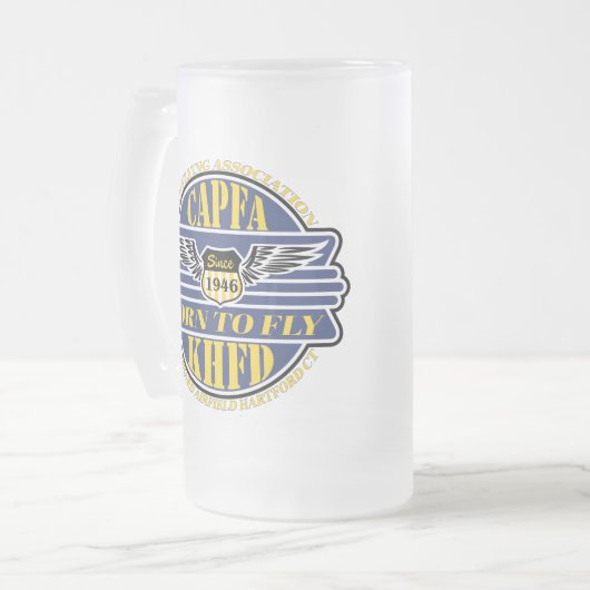 CAPFA-Tasse Mattglas Bierglas (Vorderseite Links)