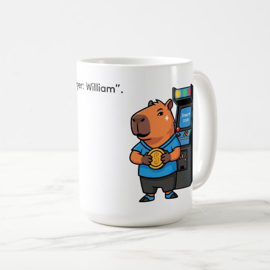 Capibara Arcade Gamer Water Bottle Kaffeetasse (VorderseiteRechts)