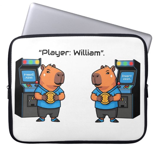 Capibara Arcade Retro Laptop Sleeve (Vorderseite)