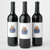 Capibara Valentinstag Wein Weinetikett (Flaschen)