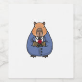 Capibara Valentinstag Wein Weinetikett (Einzelnes Label)