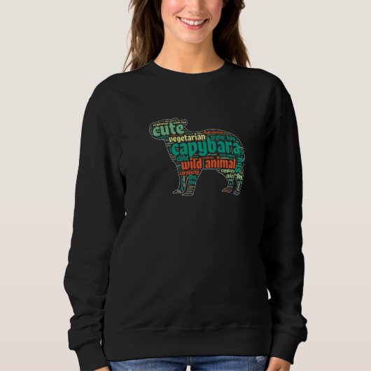 Capibara Wildlife Animal Capybara Word Cloud Sweatshirt (Vorderseite)