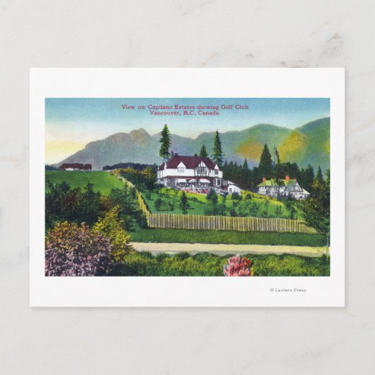 Capilano Anwesen mit Blick auf den Golfclub Postkarte (Vorderseite)