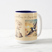 Capistrano Barn Schwalben im Goldenen Sonnenunterg Zweifarbige Tasse (VorderseiteRechts)