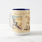 Capistrano Barn Schwalben im Goldenen Sonnenunterg Zweifarbige Tasse (Vorderseite Links)