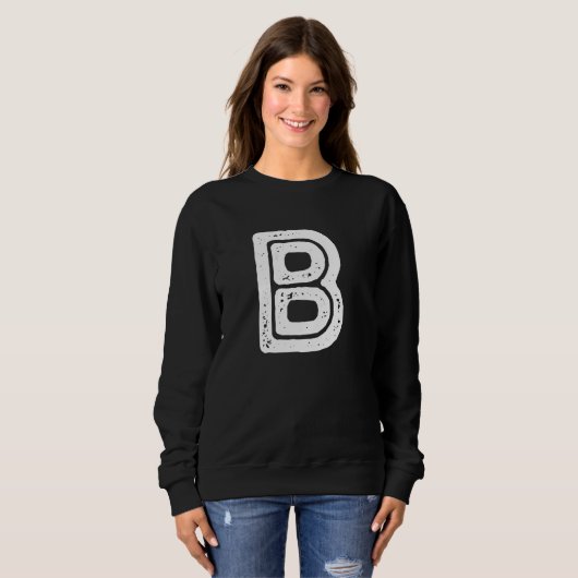 Capital Letter B Monogram Rust Font Initial Alphab Sweatshirt (Vorne ganz)