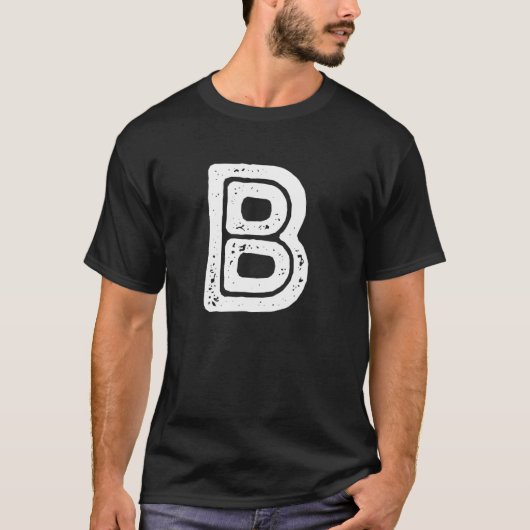 Capital Letter B Monogram Rust Font Initial Alphab T-Shirt (Vorderseite)
