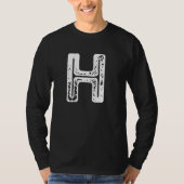 Capital Letter H Monogram Rust Font Initial Alphab T-Shirt (Vorderseite)