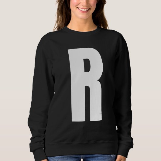 Capital Letter R Monogram Anton Font Initial Alpha Sweatshirt (Vorderseite)