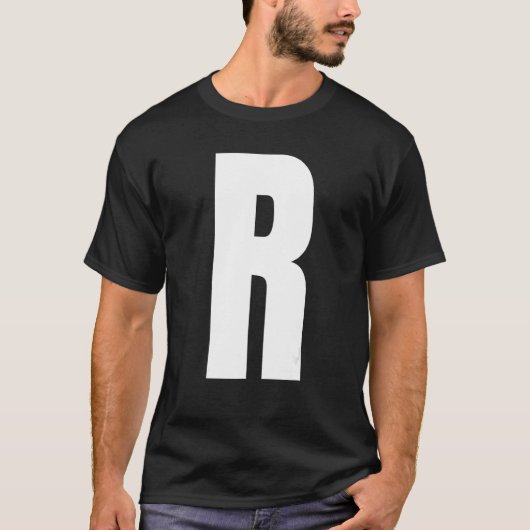 Capital Letter R Monogram Anton Font Initial Alpha T-Shirt (Vorderseite)