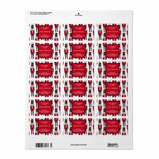 Capitan Nutcracker Soldier Rücksendeadresse Adressaufkleber (Vorne)