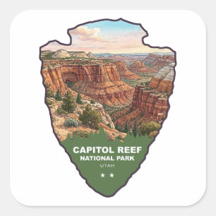Capitol Reef National Park Pfeilspitze Quadratischer Aufkleber