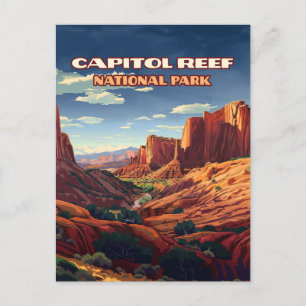 Capitol Reef National Park Utah Wüste Vintage Postkarte