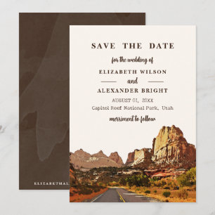 Capitol Reef NP Utah Wüsten-Aquarell-Hochzeit Einladung