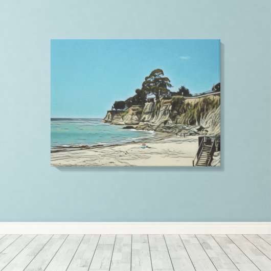 Capitola Beach Canvas Print Leinwanddruck (Insitu (Holzboden))