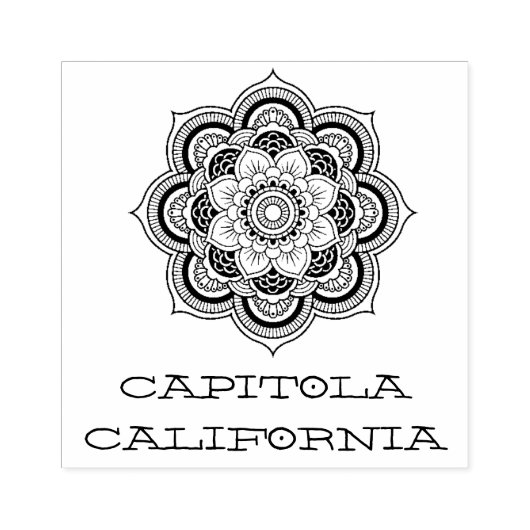 Capitola California Mandala Gummistempel (Prägung)