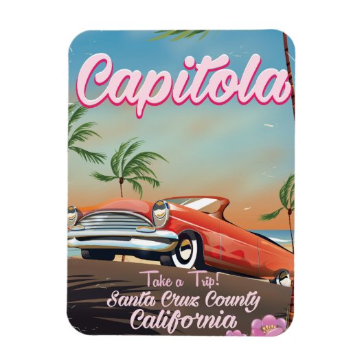 Capitola California Vintage Reiseposter Magnet (Vertikal)