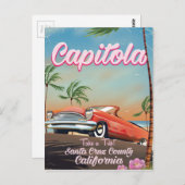 Capitola California Vintage Reiseposter Postkarte (Vorne/Hinten)