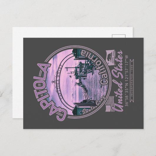 CAPITOLA SANTA CRUZ CALIFORNIA - CAPITOLA WHARF POSTKARTE (Vorne/Hinten)