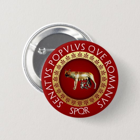 Capitoline Wolf Button (Vorne & Hinten)