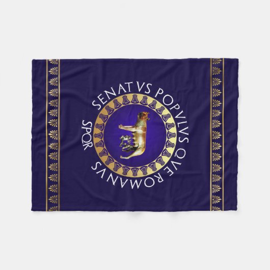 Capitoline Wolf Fleecedecke (Vorderseite (Horizontal))