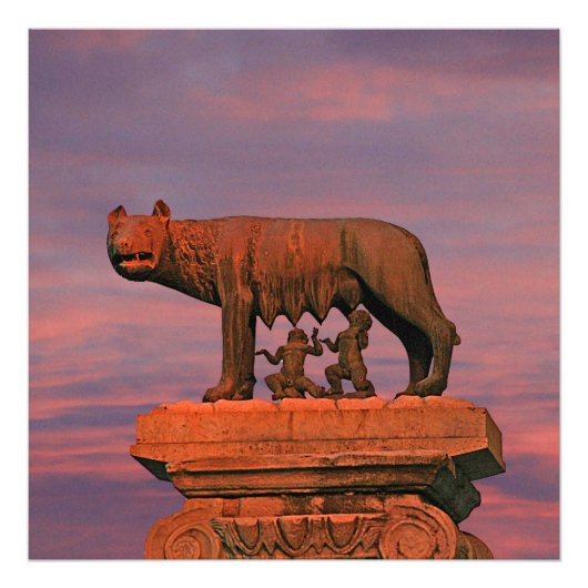 Capitoline Wolf Rom Symbol Mythos Bronze-Skulptur Fotodruck (Vorne)