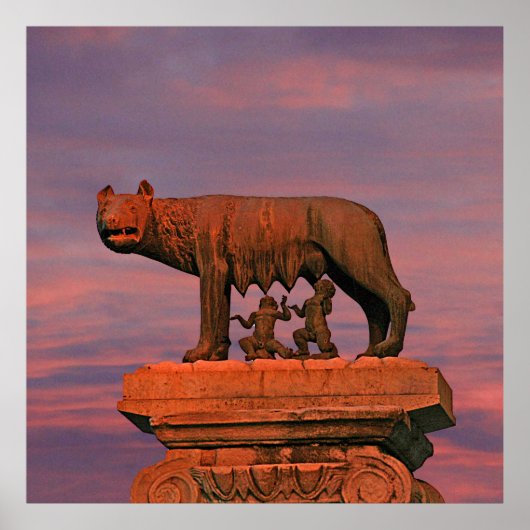 Capitoline Wolf Rom Symbol Mythos Bronze-Skulptur Poster (Vorne)