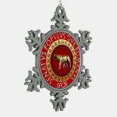 Capitoline Wolf Schneeflocken Zinn-Ornament (Links)