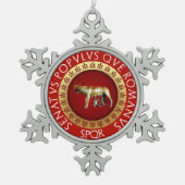 Capitoline Wolf Schneeflocken Zinn-Ornament (Vorderseite)