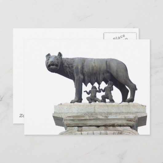 Capitoline Wolf Statue (She-wolf suckling), Postkarte (Vorne/Hinten)