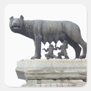 Capitoline Wolf Statue (She-wolf suckling), Quadratischer Aufkleber