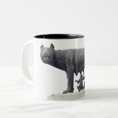 Capitoline Wolf-Statue (Sie-Wolf Säugling), Zweifarbige Tasse (Vorderseite Links)