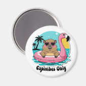 Capivara Estilosa no Verão com Boia Rosa Magnet (Vorderseite/Rückseite)