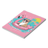 Capivara Estilosa no Verão com Boia Rosa Notizblock (Rotiert)