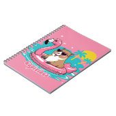 Capivara Estilosa no Verão com Boia Rosa Notizblock (Linke Seite)