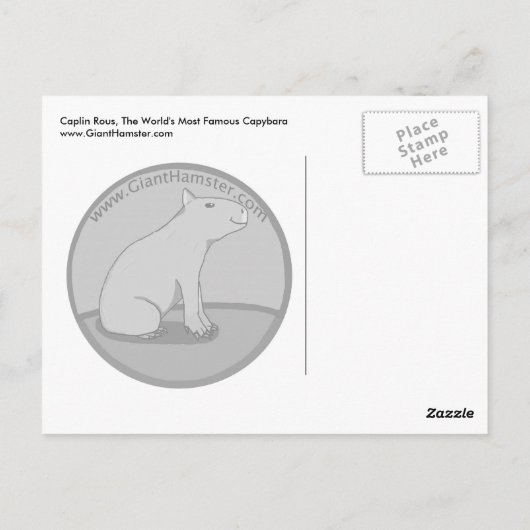 Caplin Rous mit Hoola Hoops Postkarte (Rückseite)