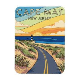 CapMay New Jersey Illustration Travel Magnet