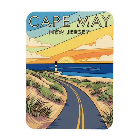 CapMay New Jersey Illustration Travel Magnet (Vertikal)