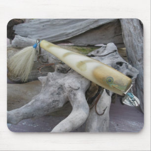 Cap'n Bill Gold Swimmer Vintag Lure Mousepad