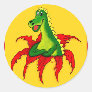 Capo, der kleine Drache Runder Aufkleber